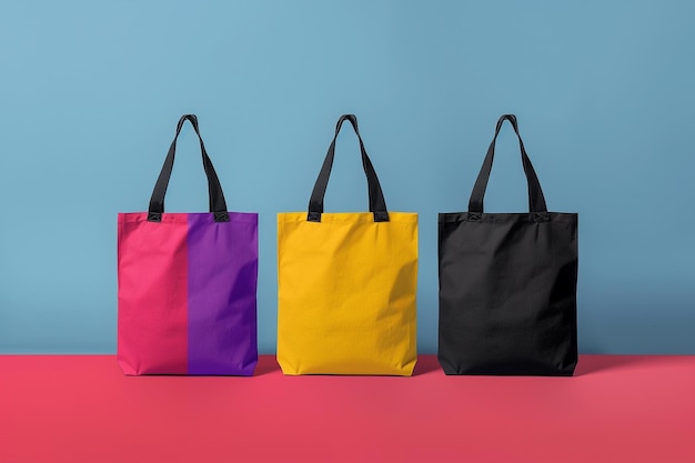 Photo tote bag with a black handel colorful make a business logo for a printing company