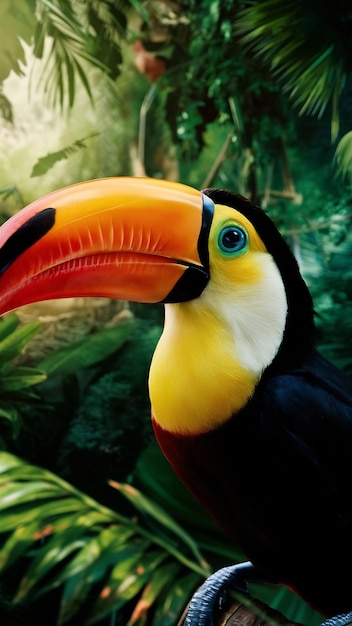 Photo toucan in the jungle photography of a toucan in a jungle closeup