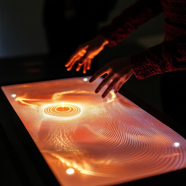 Touchsensitive interactive surface with physical feedback for user interactions