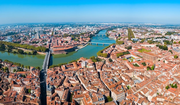 Toulouse aerial panoramic view France