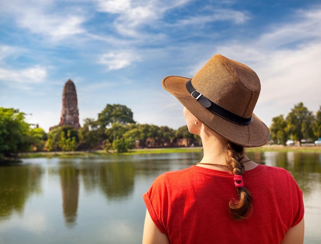 Tourist in Ancient Ruins of Thailand