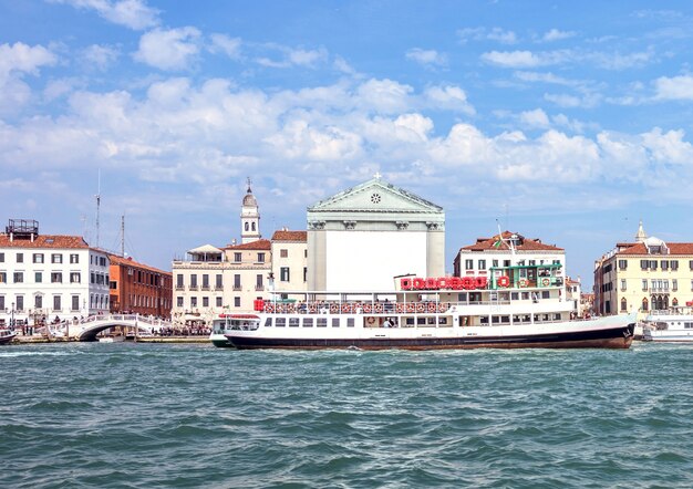 Tourist boat crossing in Venice