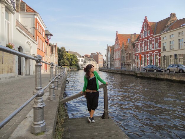 Tourist on a canal in Belgium