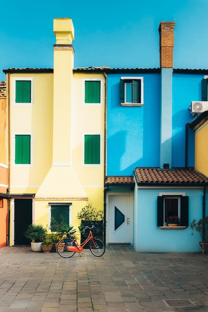 Tourist district of the old provincial town of Caorle in Italy on the Adriatic coast