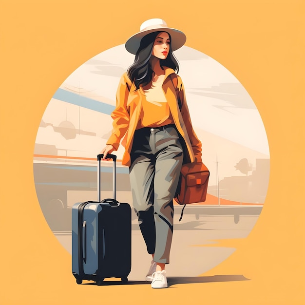 Tourist and Traveler illustration design in Modern and Minimalist flat vector style art