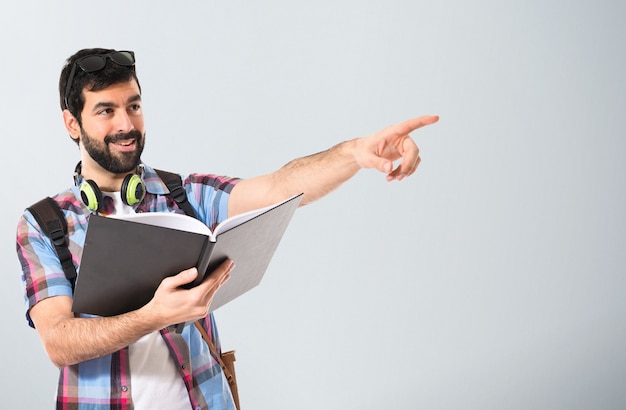 Tourist with book