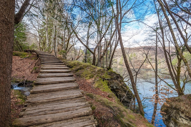 Touristic wooden pathway