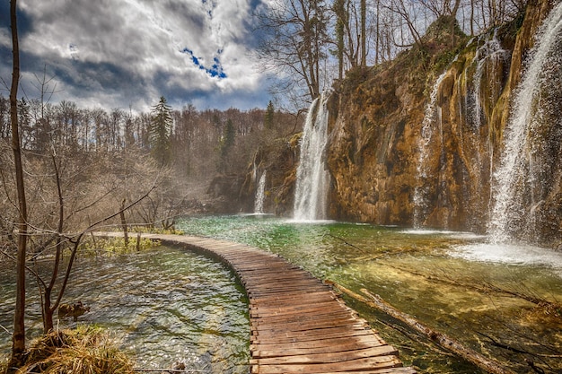 Touristic wooden pathway