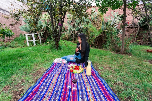 Tourists in a country hotel in the Sacred Valley of the Incas