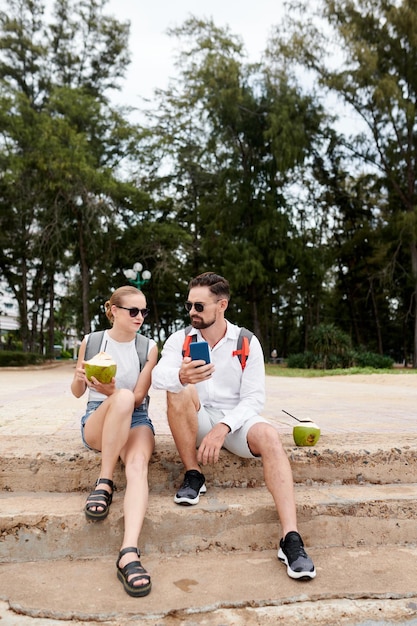 Tourists Resting Outdoors