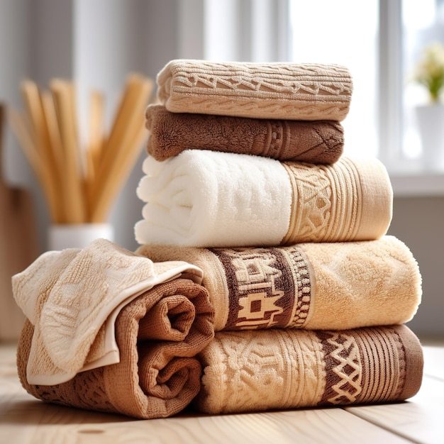 towels in a minimalist bathroom