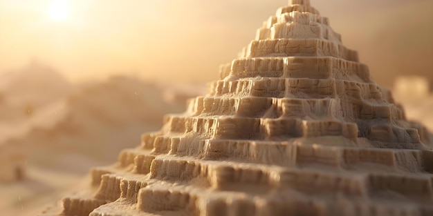 Photo the tower of babel in historic babylon a biblical tale of multilingual speech concept history religion linguistics ancient civilization cultural narratives