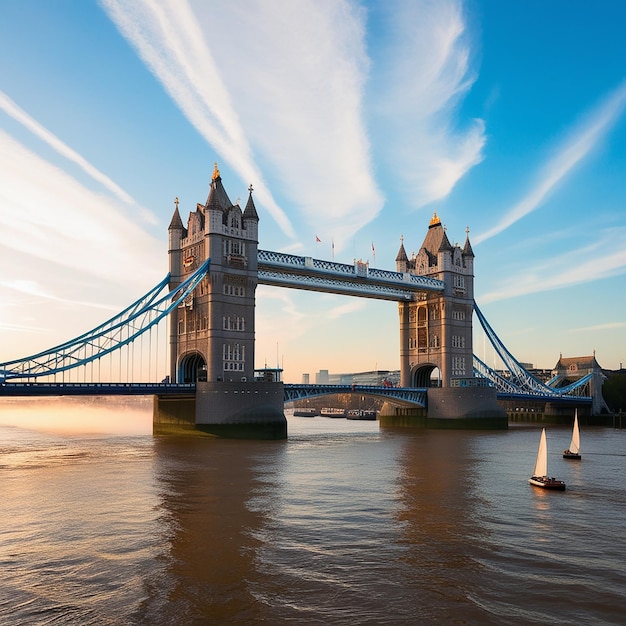 Photo a tower bridge with a sign that says  london  on it