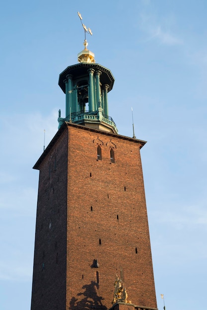 Tower of City Hall - Stadshuset in Stockholm, Sweden