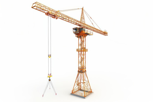 Photo tower crane isolated in transparent background