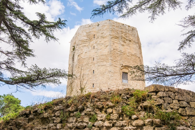 The tower of Frederick II in the centre of the historic city of Enna, Sicily