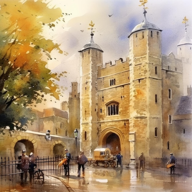 The Tower of London UK watercolor