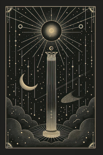 The tower tarot logo art architecture chandelier