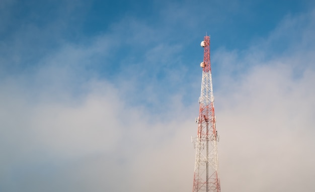 Tower wave and copy space with clouds