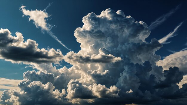 Photo towering titans majestic cumulus clouds