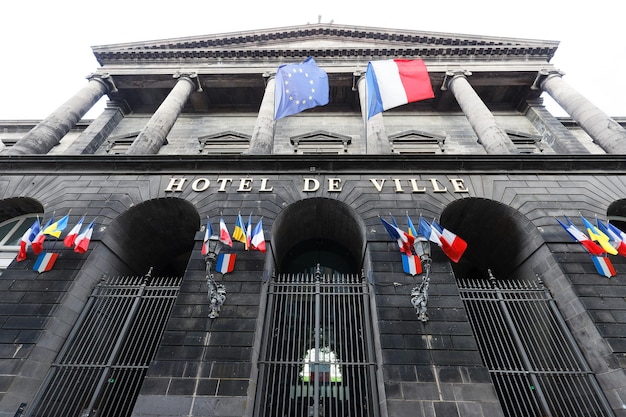 The town hall exterior view city of Clermont Ferrand Puy de Dome department France