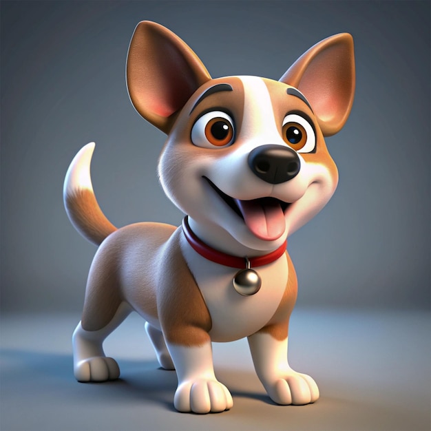 a toy 3d dog with a collar that says the name dog