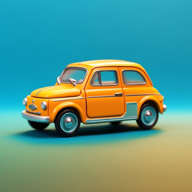 Toy car isolated on blue background