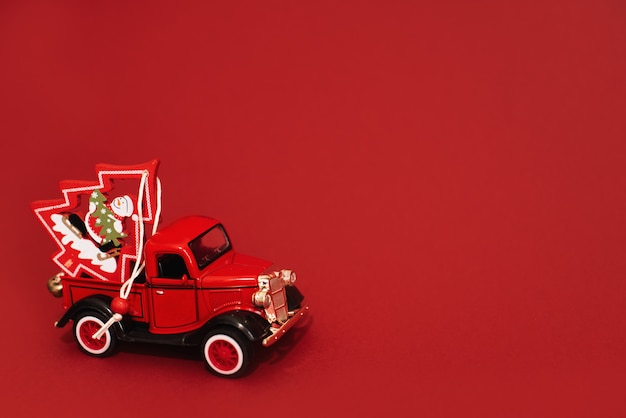 Toy car with Christmas tree