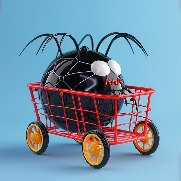 Photo a toy car with a spider on it and a spider on the side