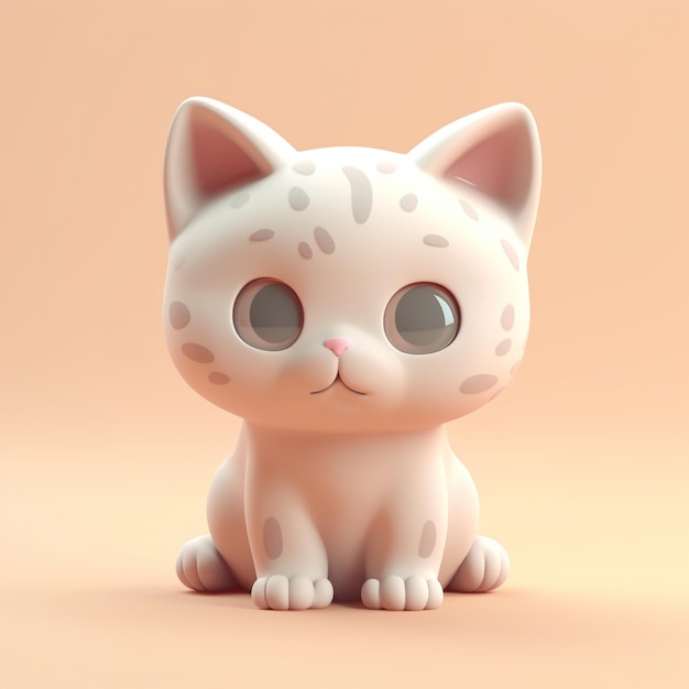 A toy cat with a pink background and the word cat on it