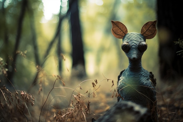 A toy creature with ears that say'i'm not a bird '