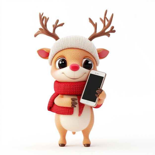 Photo a toy deer with a scarf on its neck