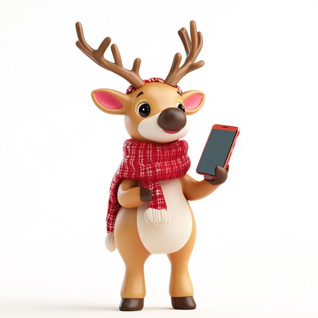 Photo a toy deer with a scarf on its neck