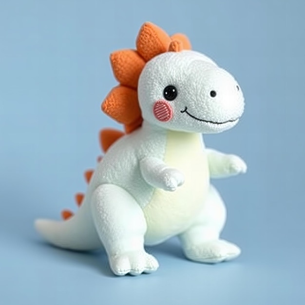 Photo a toy dinosaur with orange on its head and orange ears