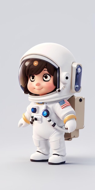 a toy of a female astronaut with a flag on the back