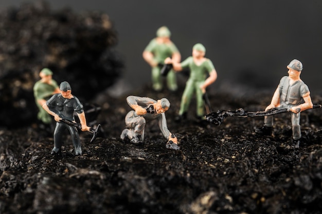 Toy Figurine simulated coal mining