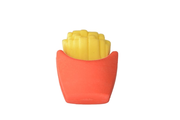 Toy fries isolated on a white background