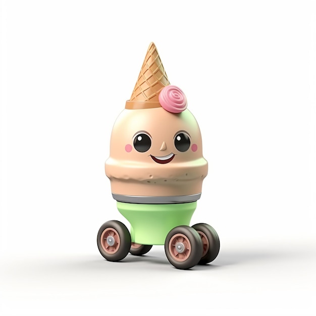 a toy ice cream cone sitting on top of a cart