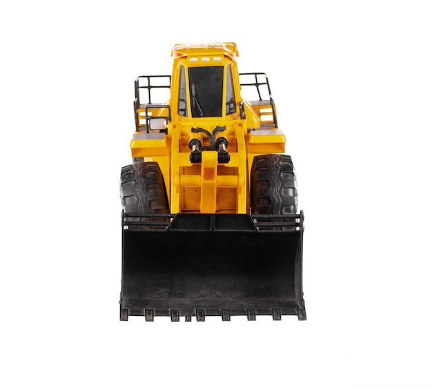 toy machine yellow bulldozer on a white background