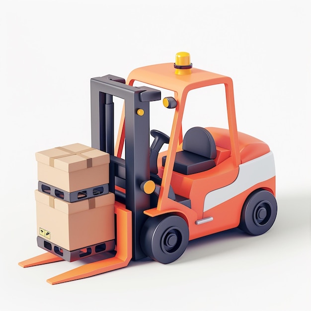 Photo a toy orange vehicle with boxes on the back and the word  boxes  on the front