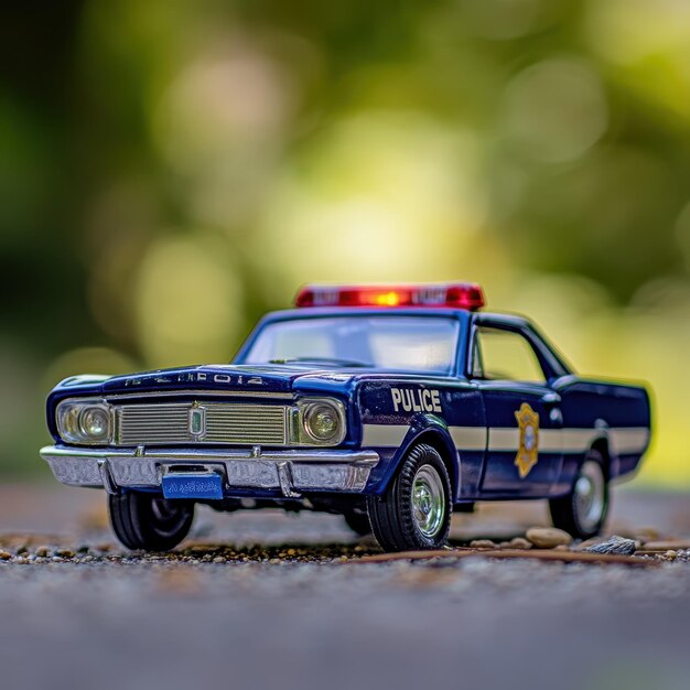 Photo toy police car with siren sounds