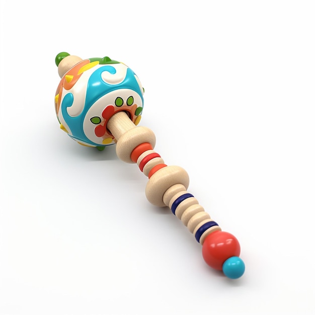 Toy rattle with white background high quality ultra