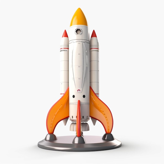 A toy rocket with the word space on it