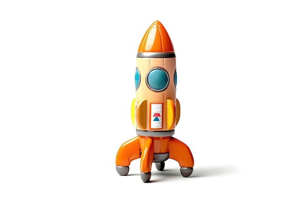 A toy rocket with the word space on it