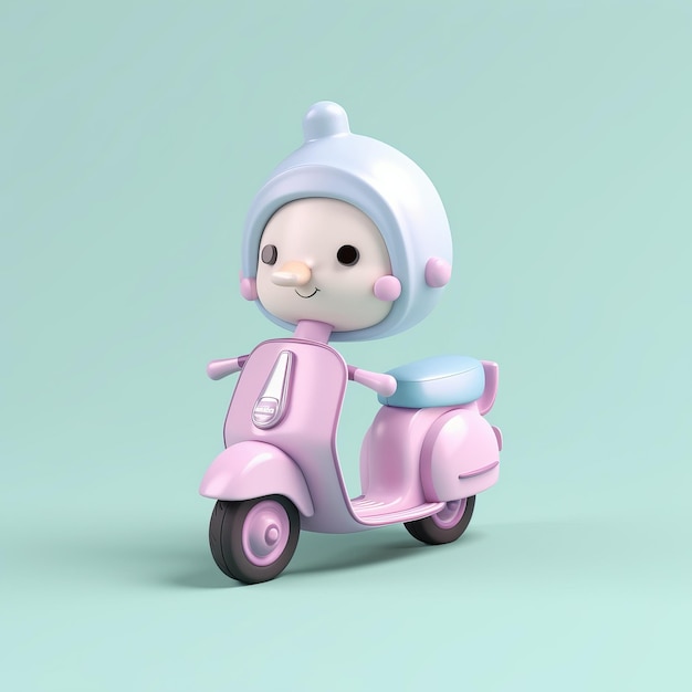 A toy scooter with a helmet on it