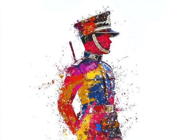 Photo toy soldier illustration in colorful pop art style