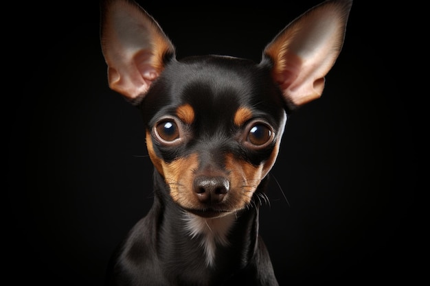 Toy Terrier Portrait Dog Isolated on White Background Generative By Ai