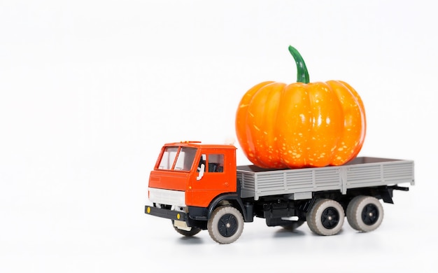 A toy truck simulates food delivery