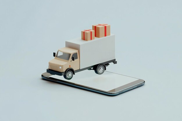 Photo a toy truck with a box of money on the back of it