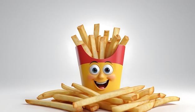 a toy with a face on it that says  french fries